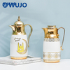 Luxus Goldschwarzer thermischer arabischer Kaffeetopf mit Glasbuchse