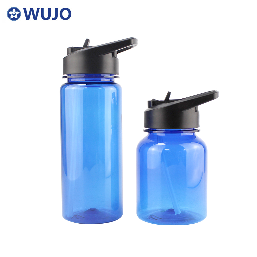 Wujo-Kunden-Logo tragbare Sport-Kunststoff-Wasserflasche