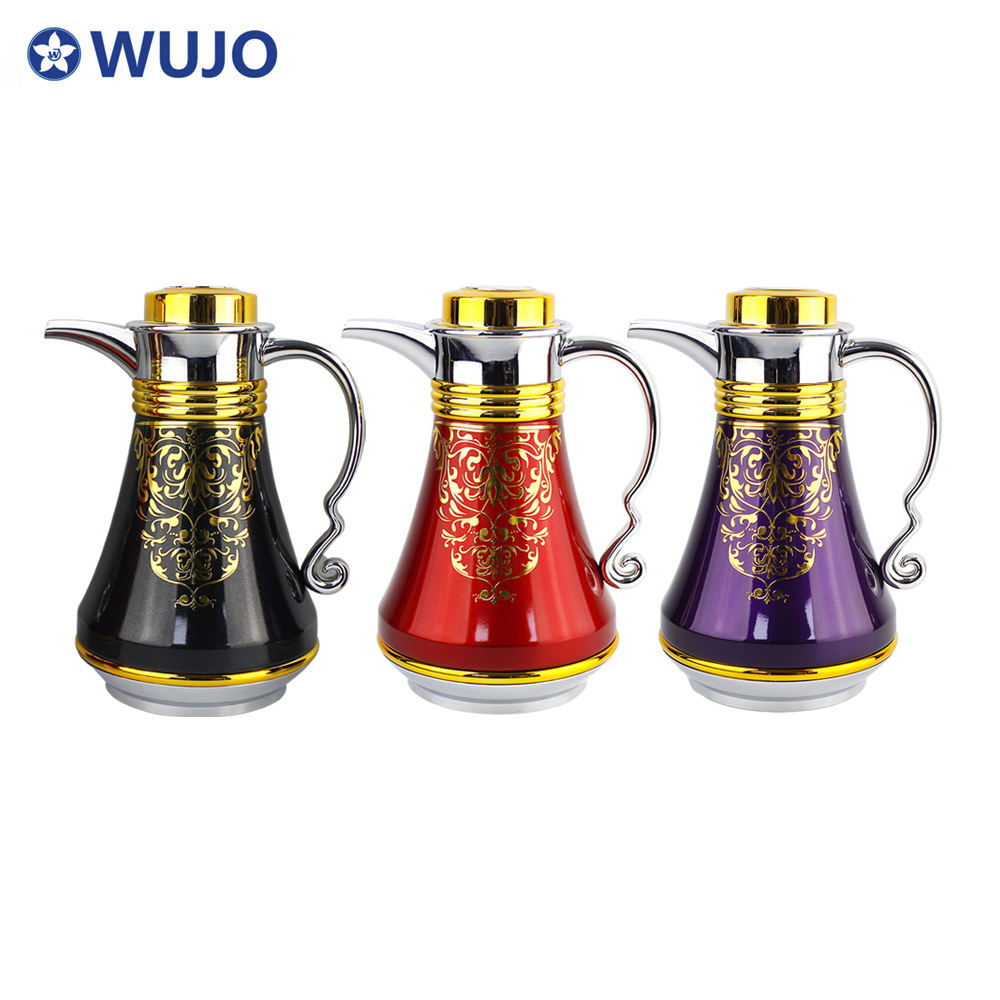 Wujo Fabrik 1L Luxus hochwertiger Glasbuchse Vakuum Kaffeetopf Tee Arabisch Dallah