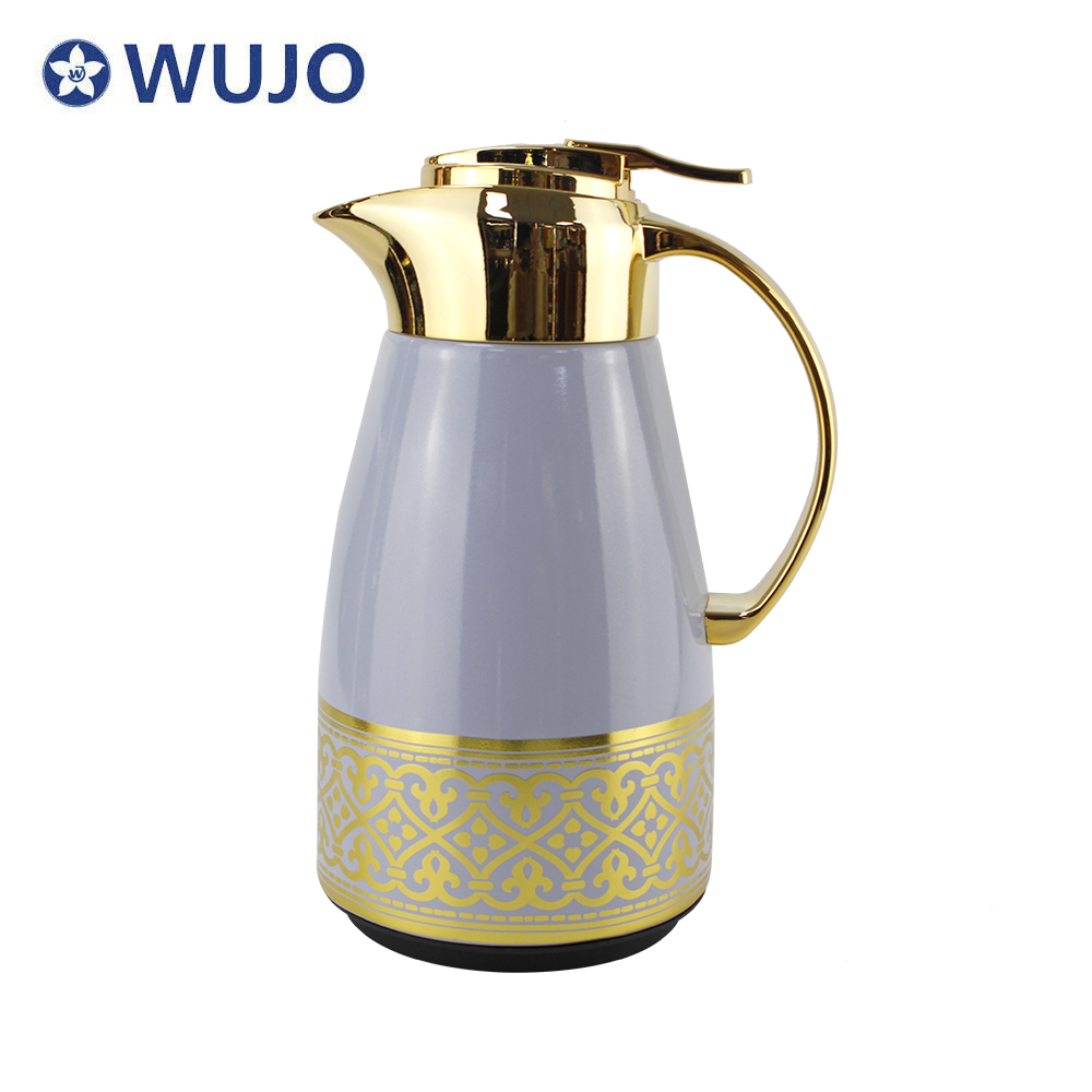 Wujo 1L 1.3L Gelbes Vakuum-isoliertes Thermos-Glas-Liner-arabischer Tee-Kaffeekanne