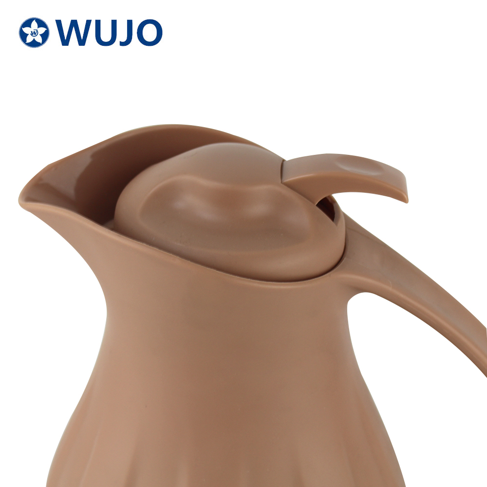 Wujo 2021 1.0L Arabischer Kunststoff-Thermos-Vakuum-Kaffeetopf-Tee-Flasche mit Glas-Liner