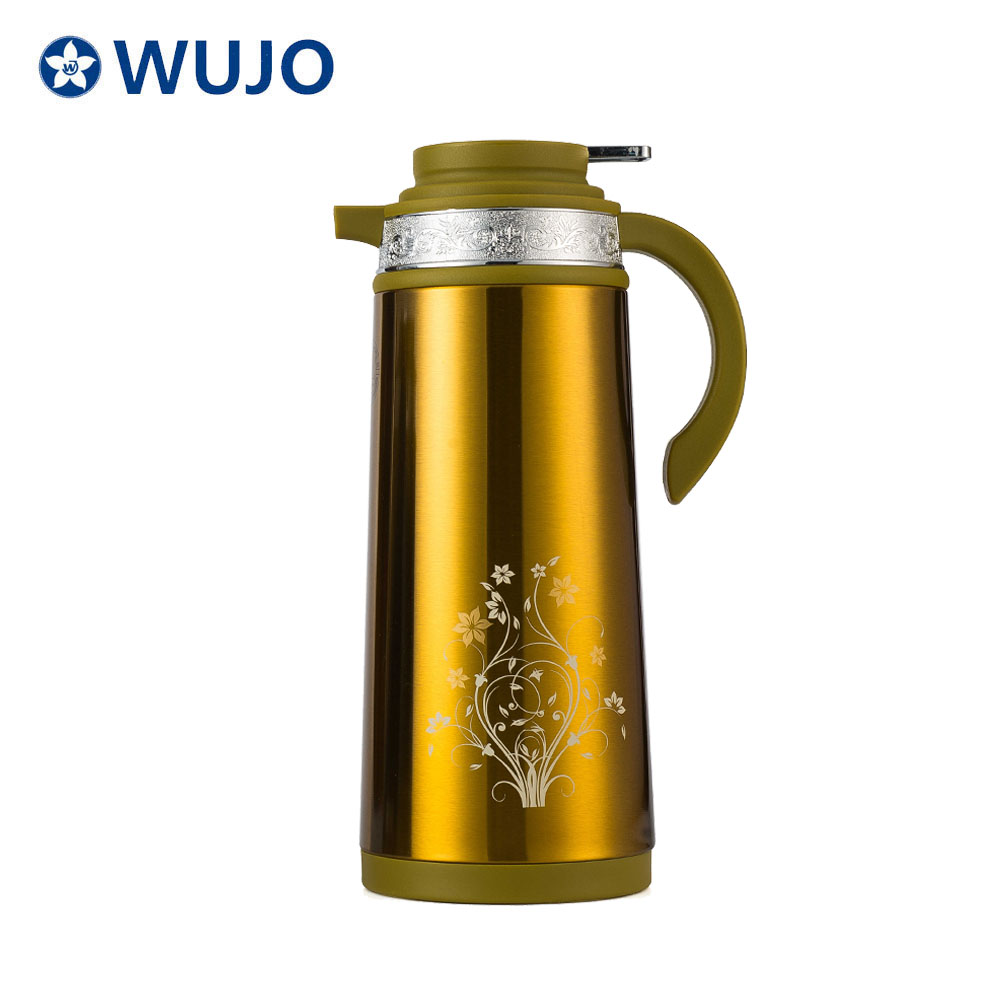 GLAS-Edelstahl-gelbe Vakuum-Thermos-Tee-arabischer Kaffeekanne
